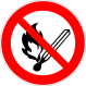 Click to enlarge No Open Flame Sign Image